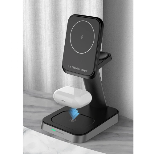 Kup Încărcător wireless Tech-Protect W68 3in1 Magnetic MagSafe Wireless Charger Black - THP806BLK - {ean13} - Sklep Home Screen