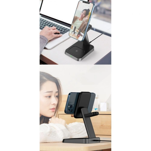 Kup Încărcător wireless Tech-Protect W68 3in1 Magnetic MagSafe Wireless Charger Black - THP806BLK - {ean13} - Sklep Home Screen
