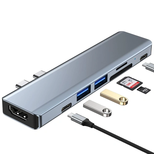 Kup Hub 7w1 Tech-Protect V5 Szürke - THP807GRY - {ean13} - Sklep Home Screen
