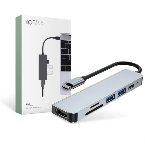 Kup Hub 6w1 Tech-Protect V4 Szürke - THP809GRY - {ean13} - Sklep Home Screen