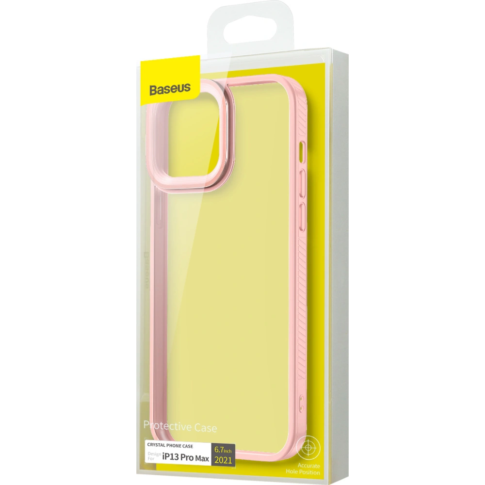 Etui Baseus Crystal Apple iPhone 13 Pro Max (Różowy)