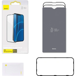 Kup Tvrzené sklo 0.3mm Baseus SGQP030101 Apple iPhone 16e / 14 / 13 / 13 Pro [2 PACK] (černý rámeček) - BSU2972 - {ean13} - Sklep Home Screen