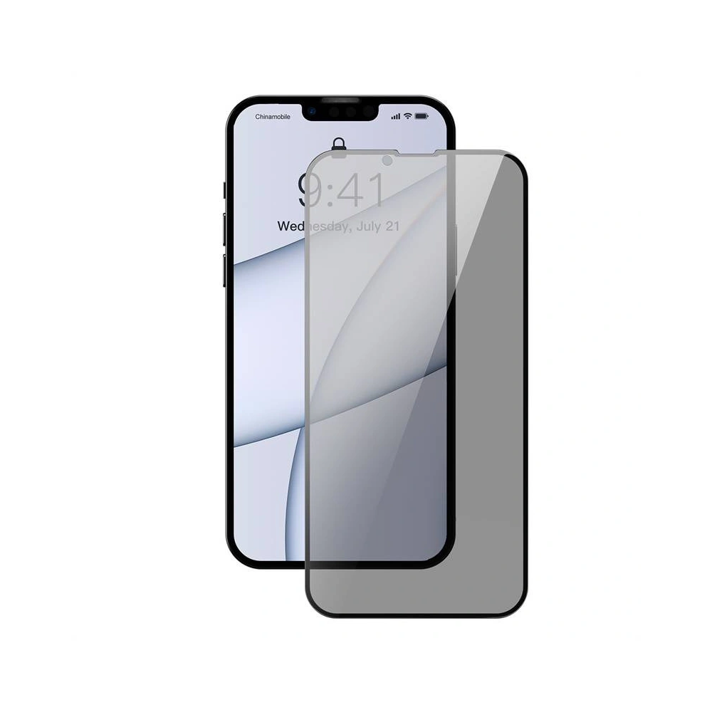 Szkło prywatyzujące 0.23mm Baseus SGQP020501 Privacy Apple iPhone 13 Pro Max [2 PACK] (czarna ramka)