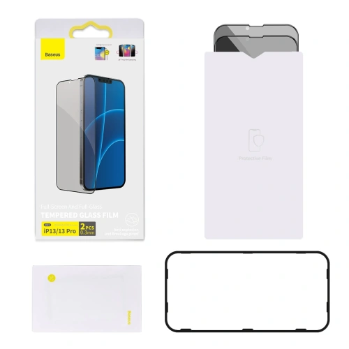 Kup Szkło prywatyzujące 0.23mm Baseus SGQP020401 Privacy Apple iPhone 16e / 14 / 13 / 13 Pro [2 PACK] (czarna ramka) - BSU2977 - {ean13} - Sklep Home Screen