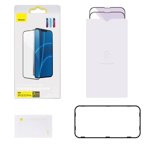 Kup Szkło hartowane 0.3mm Baseus SGQP010101 Apple iPhone 16e / 14 / 13 / 13 Pro [2 PACK] (czarna ramka) - BSU2983 - {ean13} - Sklep Home Screen