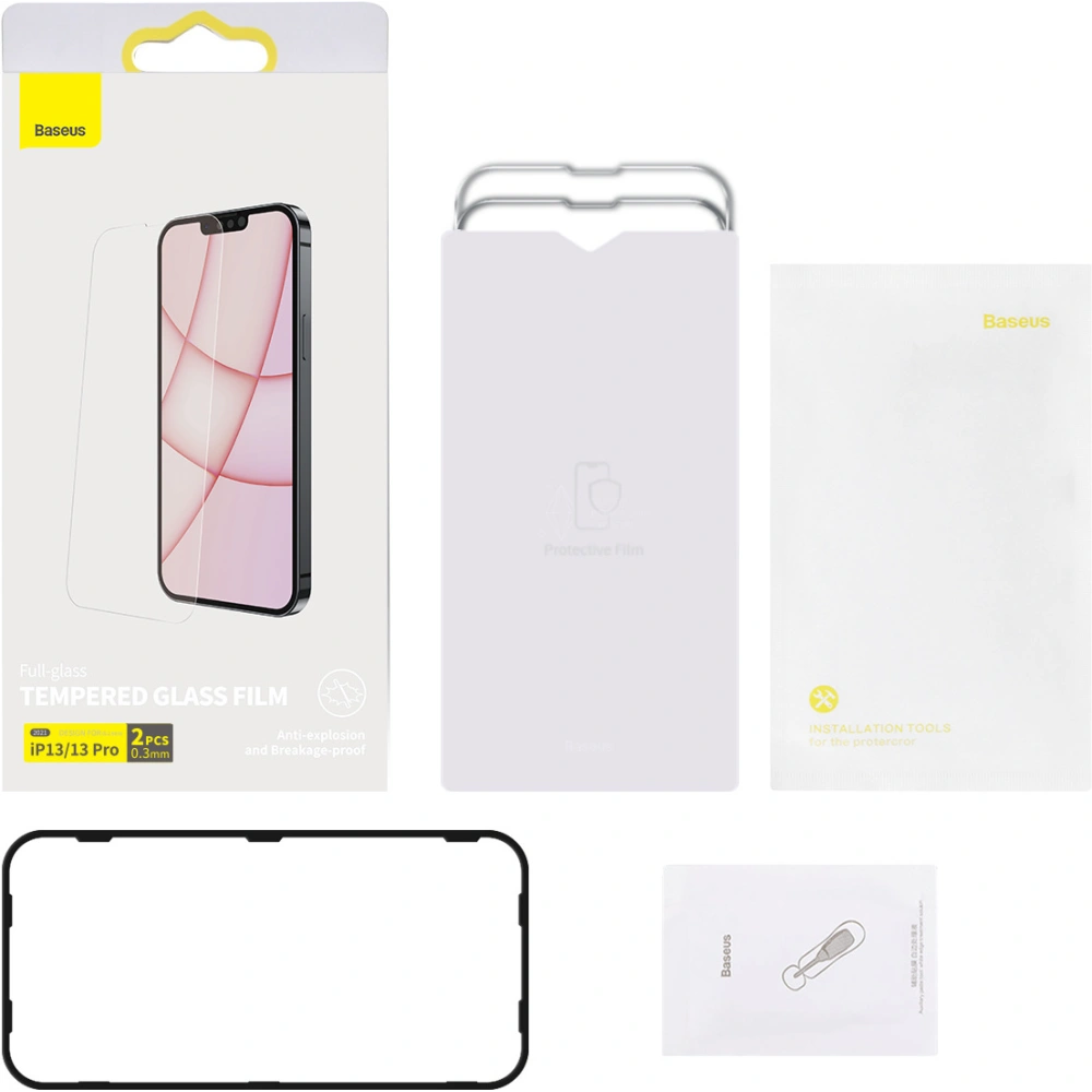 Szkło hartowane 0.3mm Baseus SGBL020102 Apple iPhone 13/13 Pro [2 PACK]