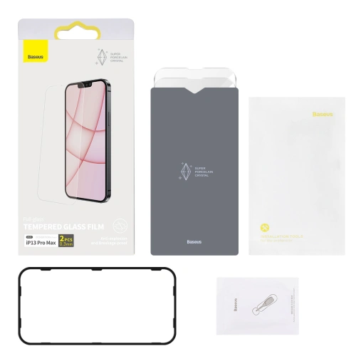 Kup 0.3mm Baseus Apple Gehärtetes Glas SGBL030202 iPhone 13 Pro Max [2 PACK] - BSU2988 - {ean13} - Sklep Home Screen
