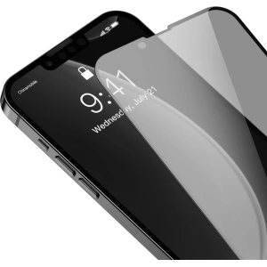 Szkło prywatyzujące 0.3mm Baseus SGQP010701 Privacy Apple iPhone 16e / 14 / 13 / 13 Pro [2 PACK] (czarna ramka)