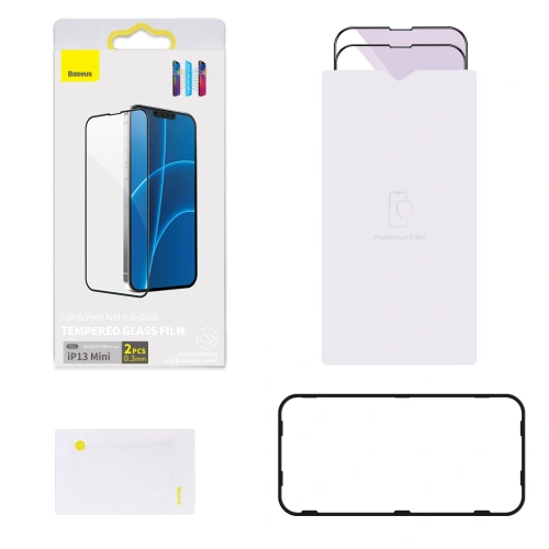 Kup Edzett üveg 0.3mm Baseus SGQP010001 Apple iPhone 13 mini [2 PACK] (fekete keret) - BSU2990 - {ean13} - Sklep Home Screen