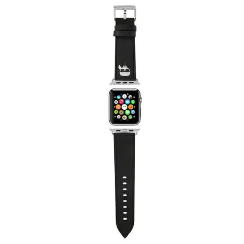 Kup Pasek Karl Lagerfeld KLAWMOKHK Apple Watch 4/5/6/7/SE/8/9/10 40/41/42mm fekete/black szíj Saffiano Karl Heads - KLD779BLK - {ean13} - Sklep Home Screen