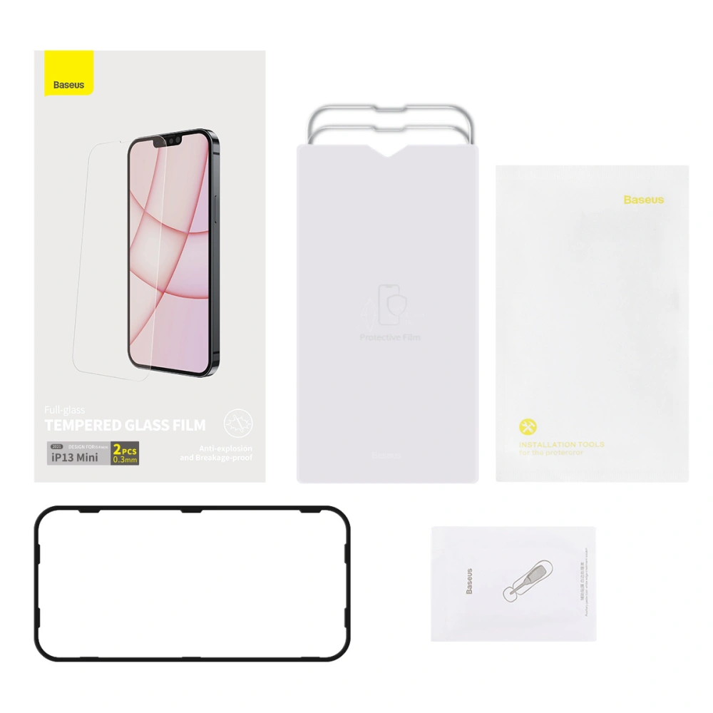 Szkło hartowane 0.3mm Baseus SGBL020002 Apple iPhone 13 mini [2 PACK]
