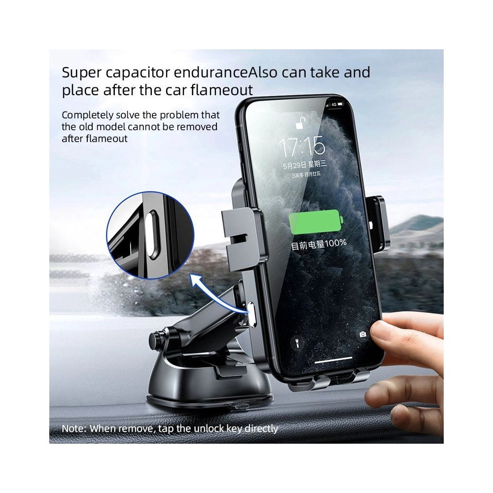 Uchwyt samochodowy z ładowarką indukcyjną Joyroom JR-ZS219 Dashboard Car Mount Wireless Charger Black