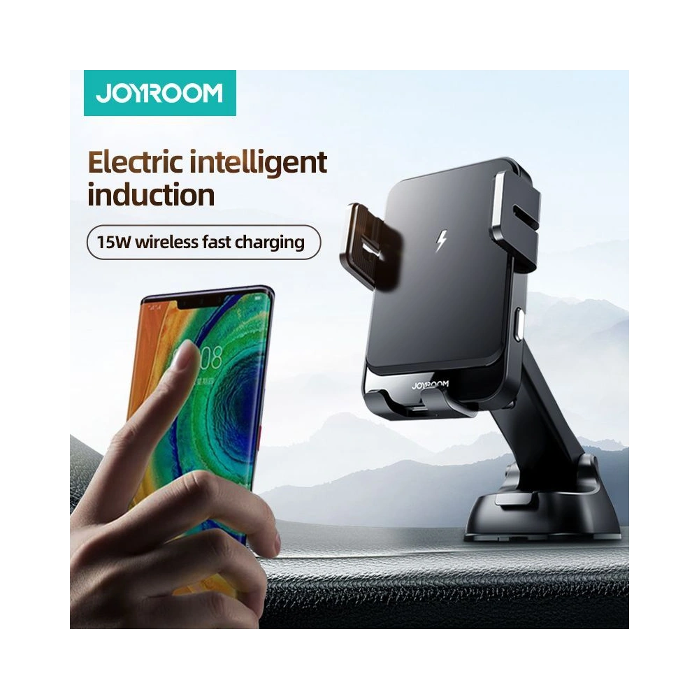 Uchwyt samochodowy z ładowarką indukcyjną Joyroom JR-ZS219 Dashboard Car Mount Wireless Charger Black