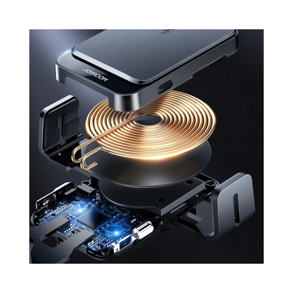Uchwyt samochodowy z ładowarką indukcyjną Joyroom JR-ZS219 Dashboard Car Mount Wireless Charger Black