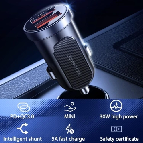 Kup Autonabíječka Joyroom C-A09 2-portová nabíječka do auta PD 30W QC 3.0 černá - JYR006BLK - {ean13} - Sklep Home Screen