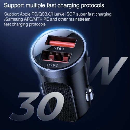 Kup Autós töltő Joyroom C-A09 2-portos autós töltő PD 30W QC 3.0 fekete - JYR006BLK - {ean13} - Sklep Home Screen