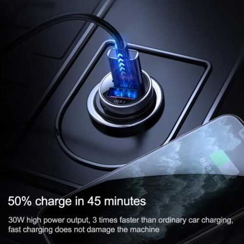 Kup Ładowarka samochodowa Joyroom C-A09 2-port Car Charger PD 30W QC 3.0 Black - JYR006BLK - {ean13} - Sklep Home Screen