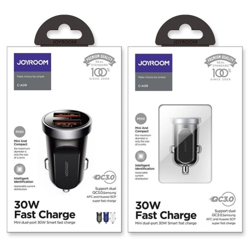 Kup Autós töltő Joyroom C-A09 2-portos autós töltő PD 30W QC 3.0 fekete - JYR006BLK - {ean13} - Sklep Home Screen