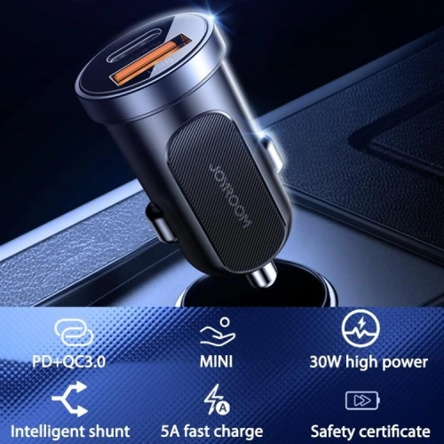 Kup Joyroom Autoladegerät C-A08 2-Port Autoladegerät PD 30W QC 3.0 Schwarz - JYR007BLK - {ean13} - Sklep Home Screen