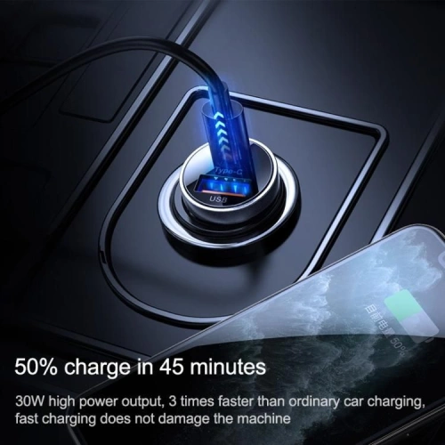 Kup Auto nabíječka Joyroom C-A08 2-portová nabíječka do auta PD 30W QC 3.0 černá - JYR007BLK - {ean13} - Sklep Home Screen