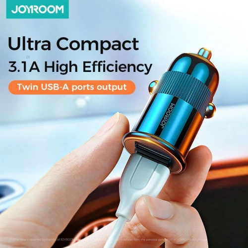Buy Joyroom C-A06 2-port Car Charger 3.1A Black - JYR008BLK - {ean13} - Home Screen Store Europe