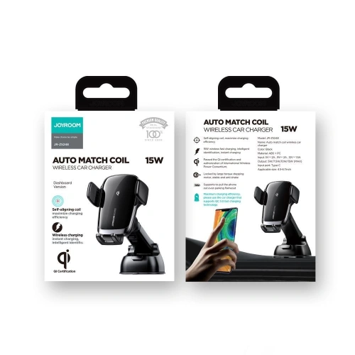 Kup Uchwyt samochodowy z ładowarką indukcyjną Joyroom JR-ZS248 Dashboard Car Mount Wireless Charger Black - JYR012BLK - {ean13} - Sklep Home Screen