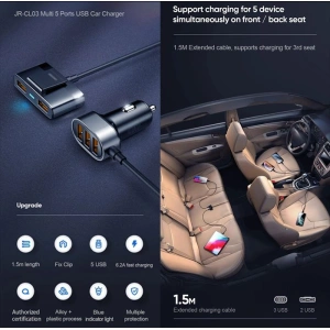 Kup Ładowarka samochodowa Joyroom JR-CL03 5-port USB Car Charger Black - JYR015BLK - {ean13} - Sklep Home Screen