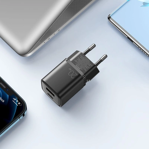 Kup Încărcătorul de perete Joyroom L-QP207 Încărcător cu 2 porturi PD 20W QC 3.0 Negru - JYR017BLK - {ean13} - Sklep Home Screen