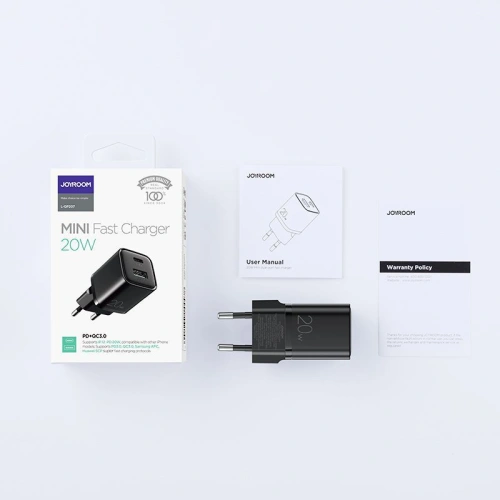 Kup Încărcătorul de perete Joyroom L-QP207 Încărcător cu 2 porturi PD 20W QC 3.0 Negru - JYR017BLK - {ean13} - Sklep Home Screen