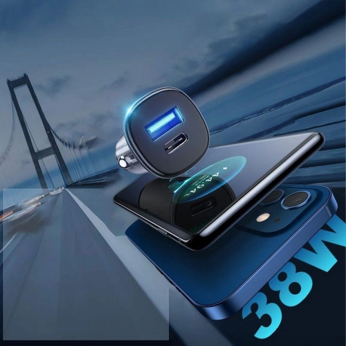 Kup Automobilní nabíječka Joyroom C-A42 2-portová nabíječka PD 38W QC 3.0 šedá - JYR019GRY - {ean13} - Sklep Home Screen