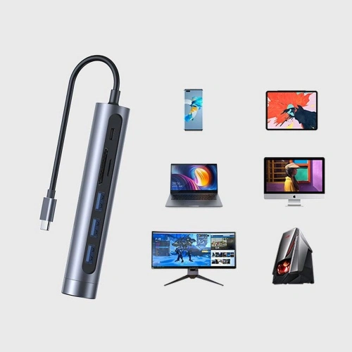 Kup Joyroom Adapter S-H112 USB 7in1 Dunkelgrau - JYR021GRY - {ean13} - Sklep Home Screen