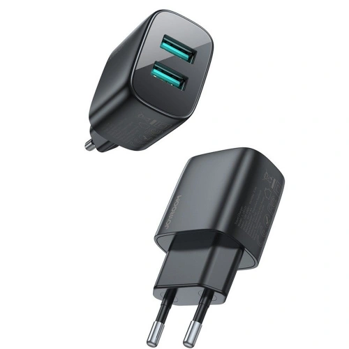 Kup Joyroom Wandladegerät L-2A123 2-Port-Wandladegerät 2,4A 12W Schwarz - JYR023BLK - {ean13} - Sklep Home Screen