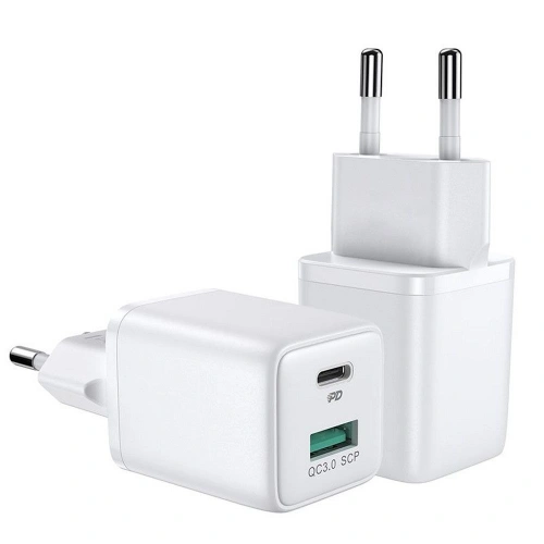 Kup Încărcător de rețea Joyroom L-QP303 Încărcător de perete cu 2 porturi PD 30W QC 3.0 Alb - JYR024WHT - {ean13} - Sklep Home Screen