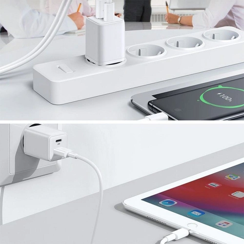 Kup Încărcător de rețea Joyroom L-QP303 Încărcător de perete cu 2 porturi PD 30W QC 3.0 Alb - JYR024WHT - {ean13} - Sklep Home Screen