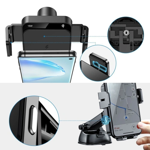 Kup Upevnění do auta s indukční nabíječkou Joyroom JR-ZS219 Car Mount Wireless Charger Set 15W Černé - JYR025BLK - {ean13} - Sklep Home Screen