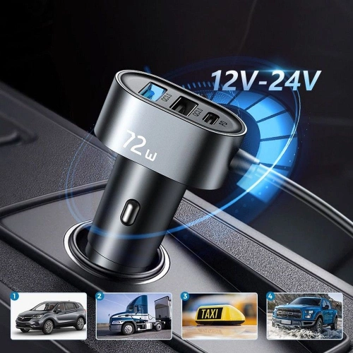 Kup Autonabíječka Joyroom JR-CL05 5-portová USB autonabíječka 72W černá - JYR026BLK - {ean13} - Sklep Home Screen