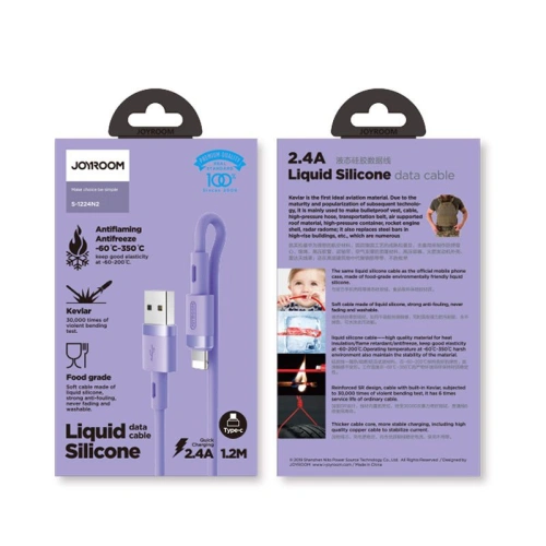 Kup Cablu Joyroom S-1224N2 USB-A - USB-C 120cm Violet - JYR041PRP - {ean13} - Sklep Home Screen