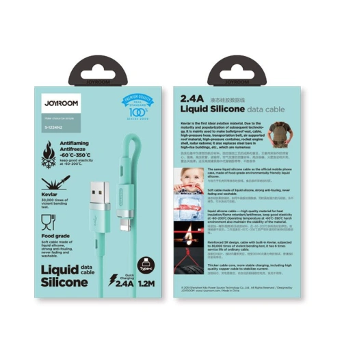 Kup Kábel Joyroom S-1224N2 USB-A - USB-C 120cm Zöld - JYR042GRN - {ean13} - Sklep Home Screen
