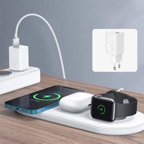 Kup Încărcător wireless Joyroom JR-A27 3in1 Magnetic MagSafe Wireless Charger Alb - JYR049WHT - {ean13} - Sklep Home Screen