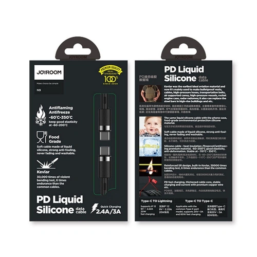 Kup Kabel Joyroom S-1230N9 USB-C - USB-C PD 60W 3A 120cm Černý - JYR047BLK - {ean13} - Sklep Home Screen