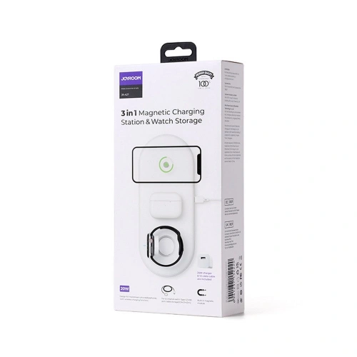 Kup Vezeték nélküli töltő Joyroom JR-A27 3in1 Magnetic MagSafe Wireless Charger Fehér - JYR049WHT - {ean13} - Sklep Home Screen