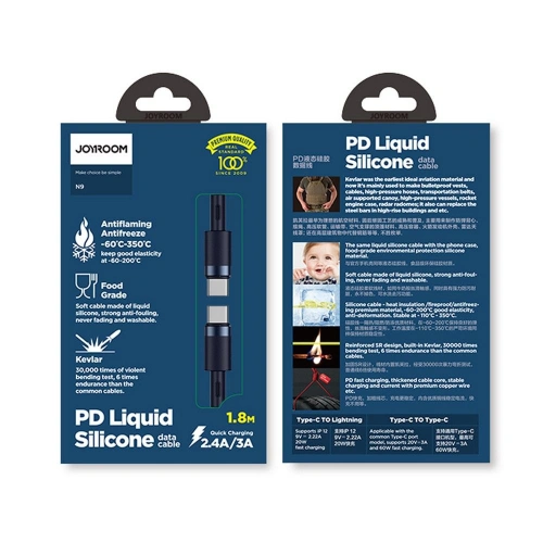 Kup Kabel Joyroom S-1830N9 USB-C - USB-C PD 60W 3A 180cm Modrý - JYR056BLU - {ean13} - Sklep Home Screen