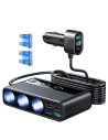 Autós töltő Joyroom JR-CL06 Multi-port USB Autós Töltő PD 154W QC 3.0 Fekete