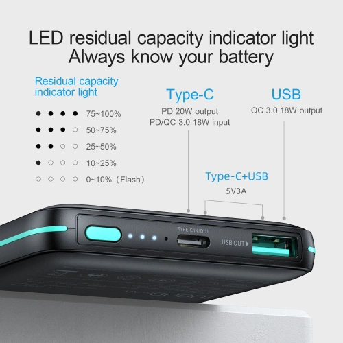 Kup Joyroom Powerbank mit induktiver Aufladung JR-W040 Magnetic MagSafe Power Bank 10000mAh Schwarz - JYR066BLK - {ean13} - Sklep Home Screen