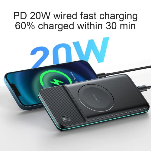 Kup Joyroom Powerbank mit induktiver Aufladung JR-W040 Magnetic MagSafe Power Bank 10000mAh Schwarz - JYR066BLK - {ean13} - Sklep Home Screen