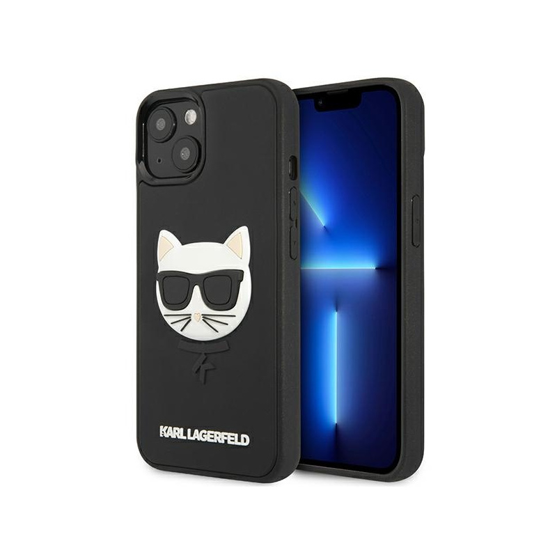 Karl Lagerfeld KLHCP13MCH3DBK Apple iPhone 13 black hardcase 3D Rubber Choupette
