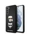 Karl Lagerfeld Samsung Tasche KLHCS21FESAKICKCBK Galaxy S21 FE schwarz/schwarz Hartschale Saffiano Ikonik Karl&Choupette Head