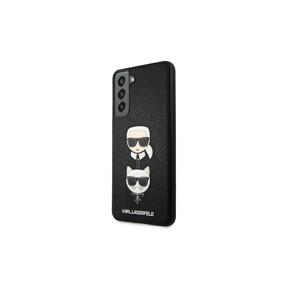 Etui Karl Lagerfeld KLHCS21FESAKICKCBK Samsung Galaxy S21 FE czarny/black hardcase Saffiano Ikonik Karl&Choupette Head