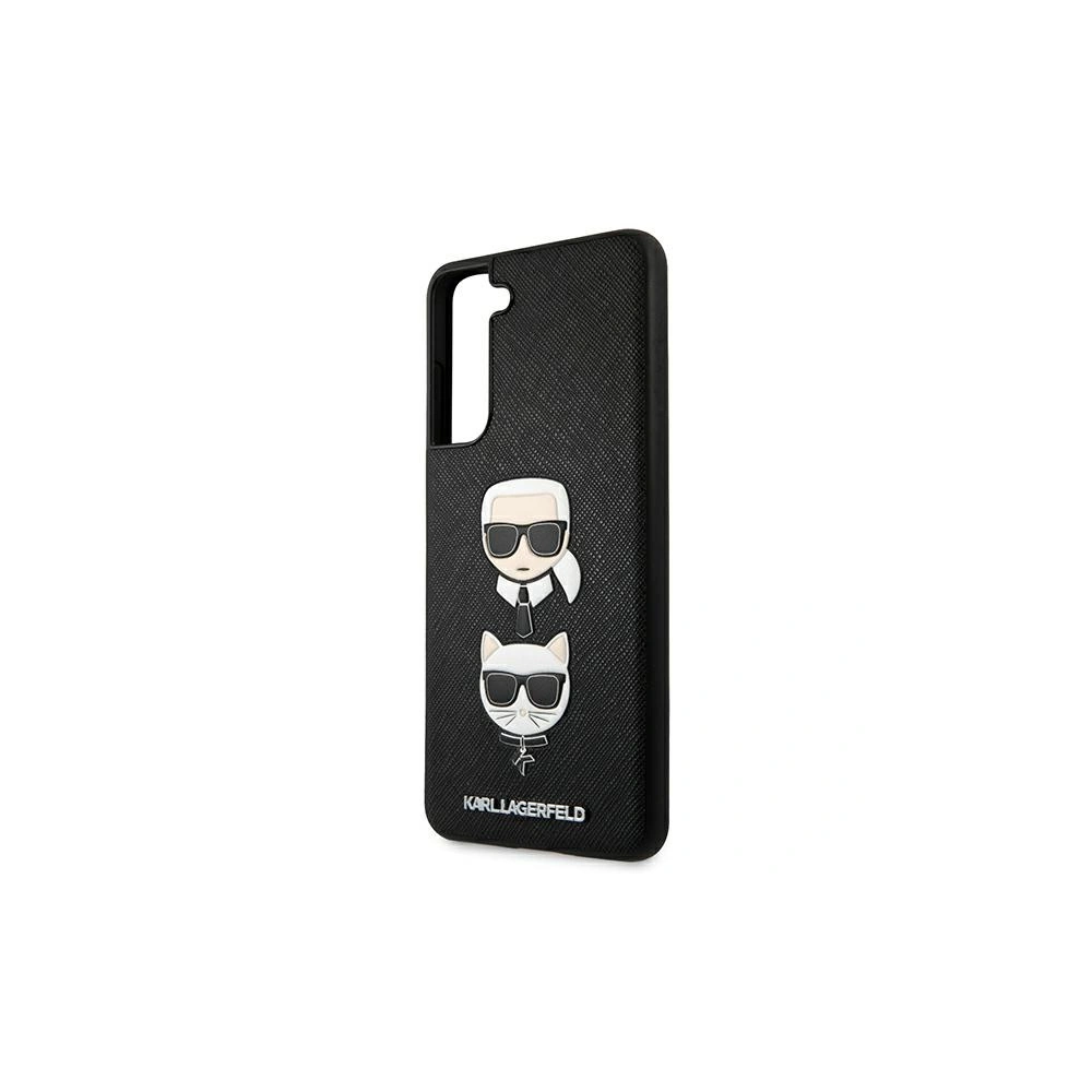 Etui Karl Lagerfeld KLHCS21FESAKICKCBK Samsung Galaxy S21 FE czarny/black hardcase Saffiano Ikonik Karl&Choupette Head