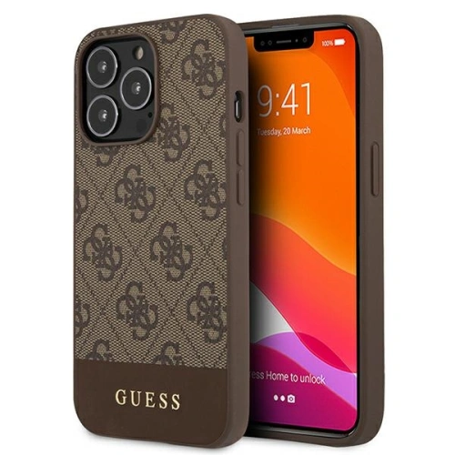 Kup Etui Guess GUHCP13LG4GLBR Apple iPhone 13 Pro brązowy/brown hard case 4G Stripe Collection - GUE1530BR - {ean13} - Sklep Home Screen